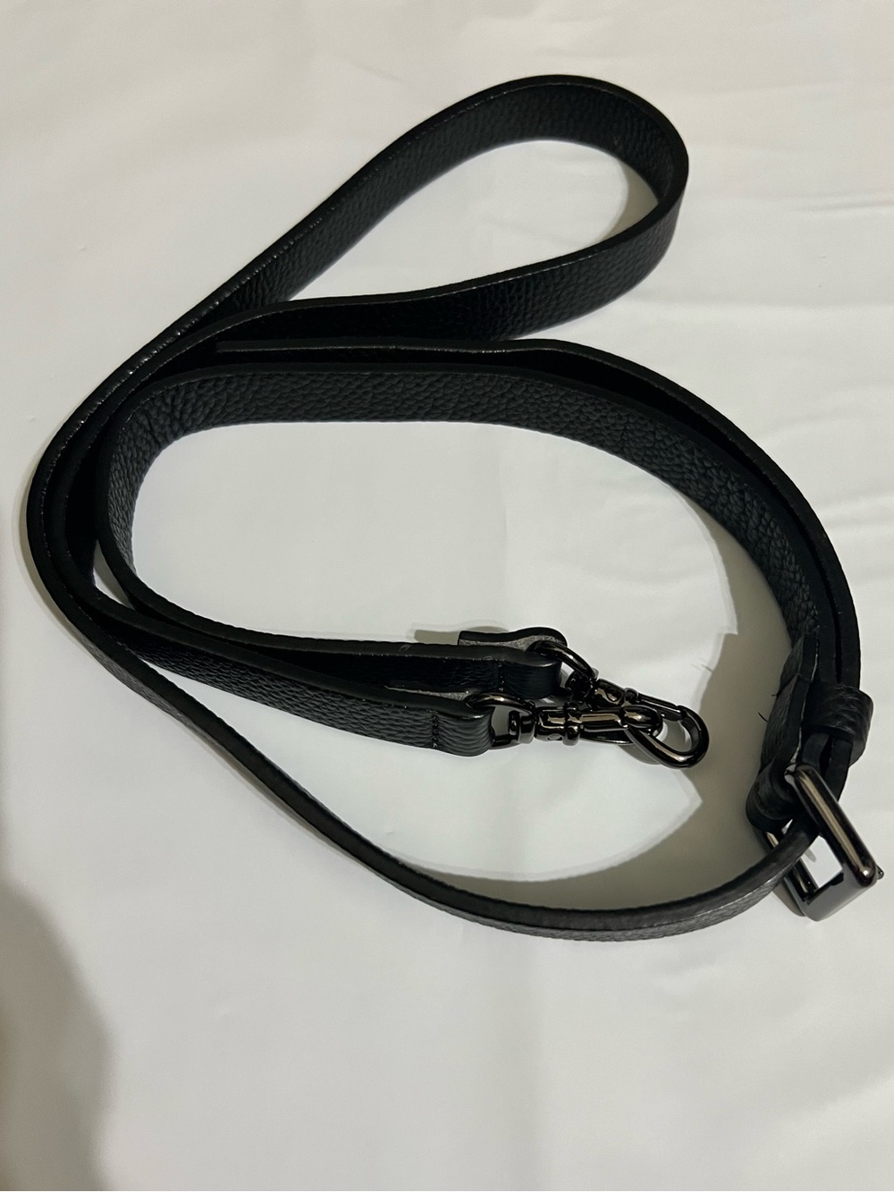 Fashion Black Crossbody Strap with Gunmetal Hardware - Women Accessories